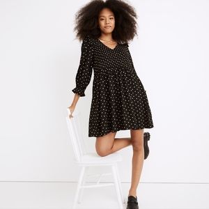 Lucie V-Neck Smocked Mini Dress in Oval Dot